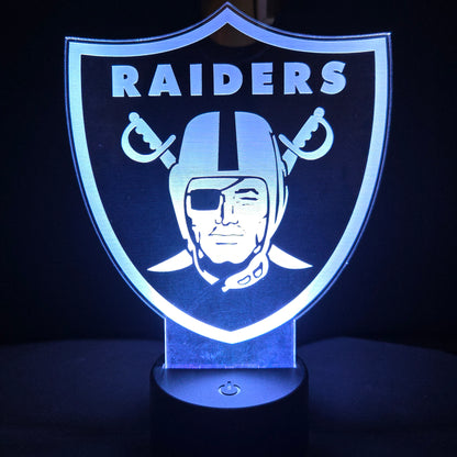 Raiders - Acrylic Color Changing Night Light (Base and Remote Included)