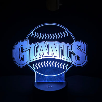 Giants - Acrylic Color Changing Night Light (Base and Remote Included)