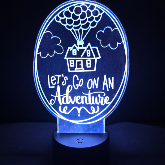 Up House [Let's go on an Adventure] - Acrylic Color Changing Night Light (Base and Remote Included)