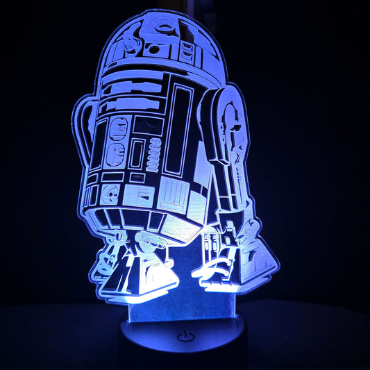 R2D2 - Acrylic Color Changing Night Light (Base and Remote Included)