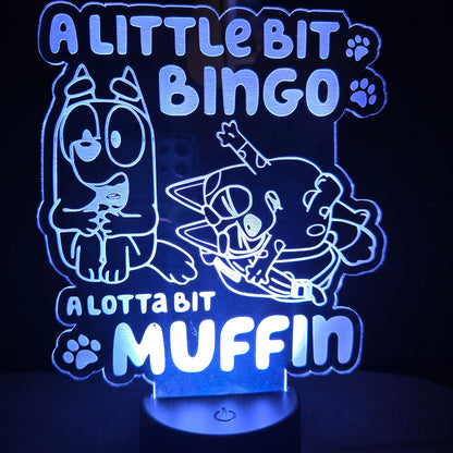 Bingo Muffin - Acrylic Color Changing Night Light (Base and Remote Included)