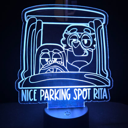 Bluey Grannies, Rita - Acrylic Color Changing Night Light (Base and Remote Included)