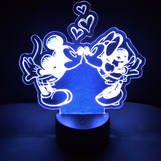 MM Kissing - Acrylic Color Changing Night Light (Base and Remote Included)