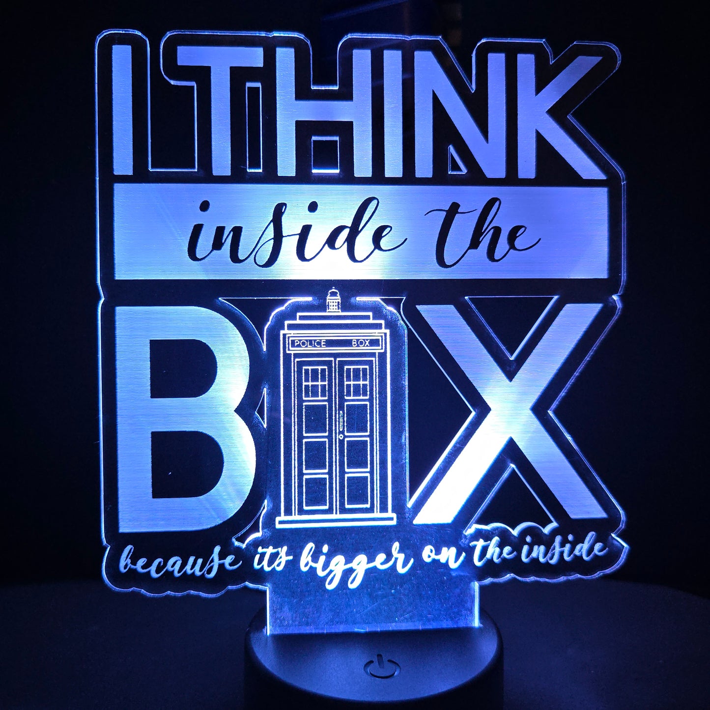 Dr Who Tardis [I Think Inside The Box Because Its Bigger On The Inside] - Acrylic Color Changing Night Light (Base and Remote Included)