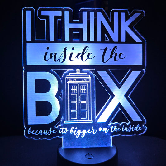 Dr Who Tardis [I Think Inside The Box Because Its Bigger On The Inside] - Acrylic Color Changing Night Light (Base and Remote Included)