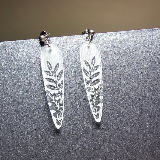 Fall - Clear Frosted Acrylic Earrings