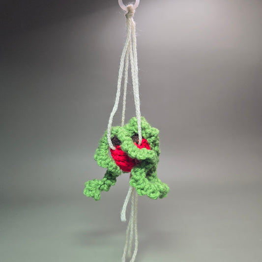 Hanging Crochet Plants [Red Pot] by LCRoo