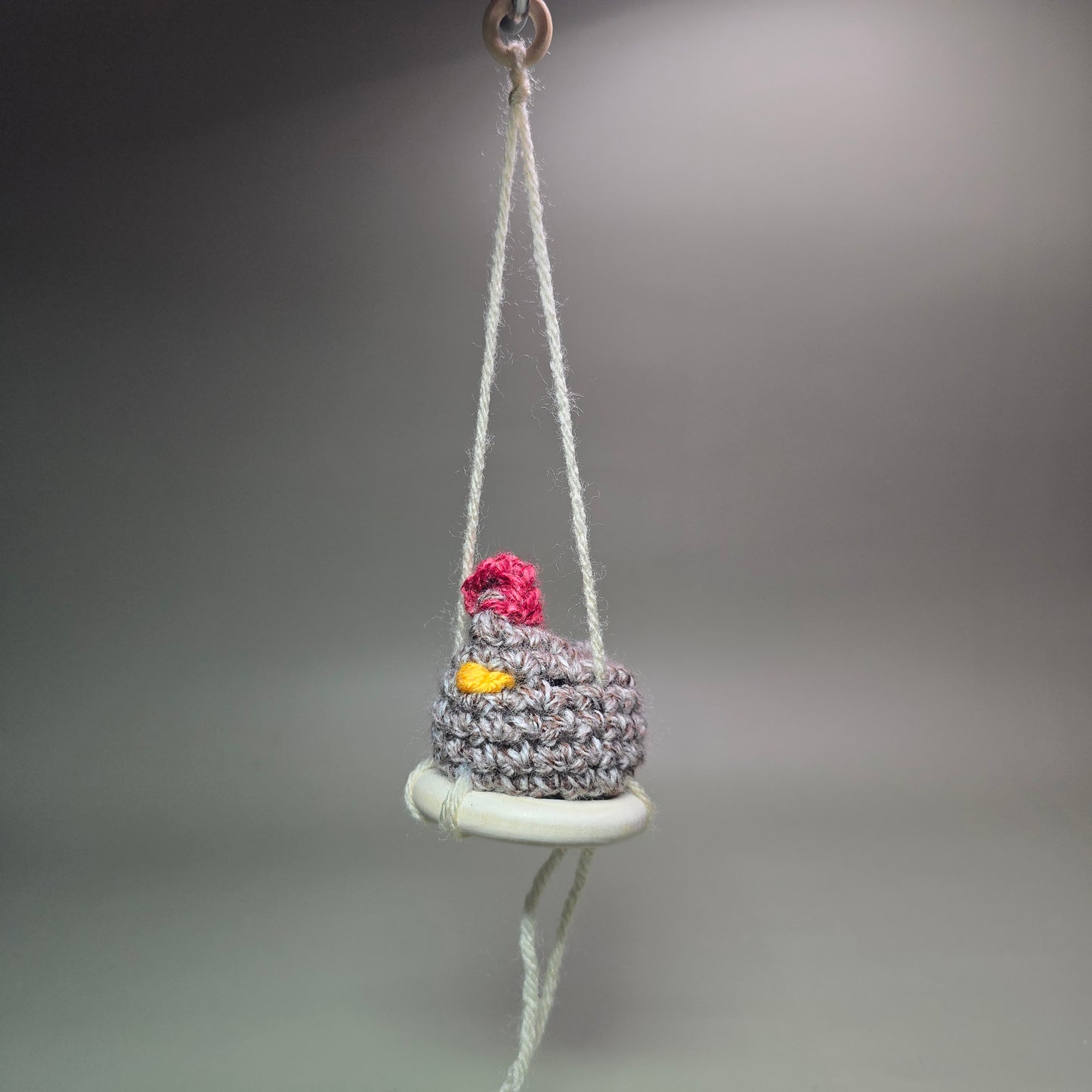 Hanging Crochet Chicken [Heather Nesting] by LCRoo