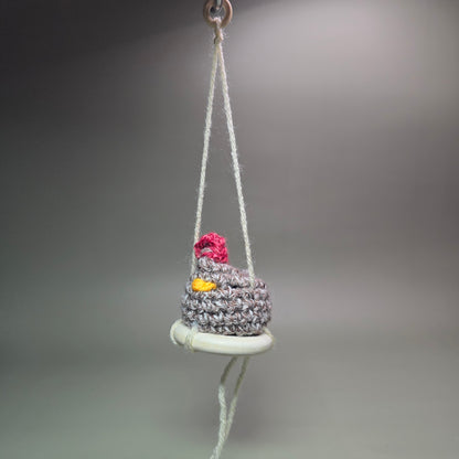 Hanging Crochet Chicken [Heather Nesting] by LCRoo