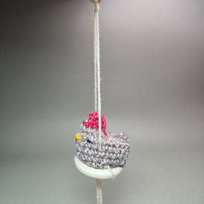 Hanging Crochet Chicken [Heather Nesting] by LCRoo