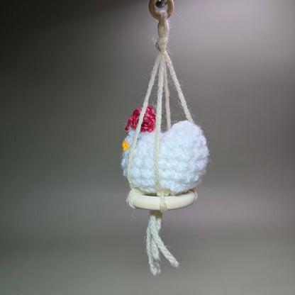 Hanging Crochet Chicken [White Nesting] by LCRoo