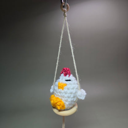 Hanging Crochet Chicken [White Swing] by LCRoo