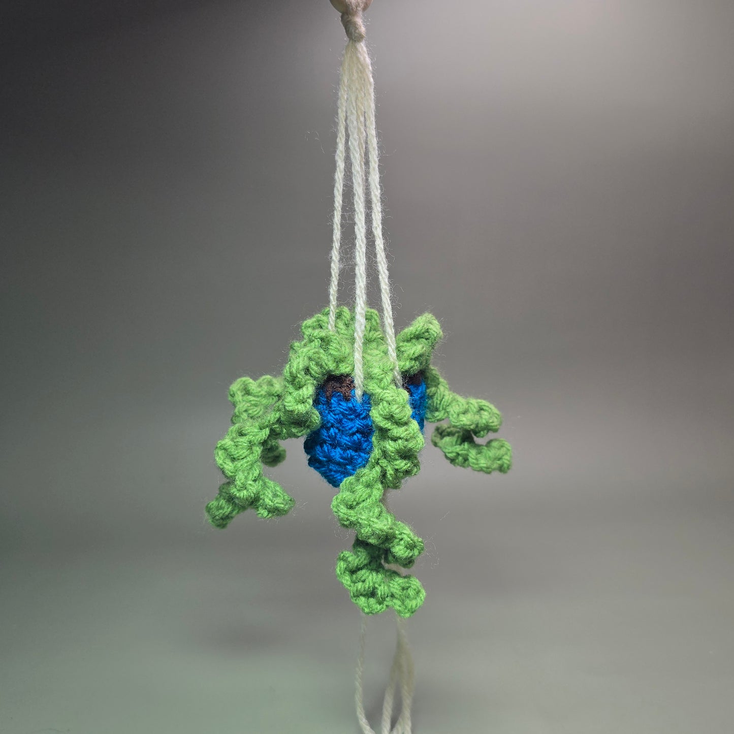 Hanging Crochet Plants [Blue Pot] by LCRoo