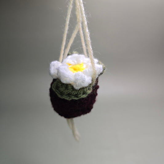 Hanging Crochet Plants [White Flower] by LCRoo