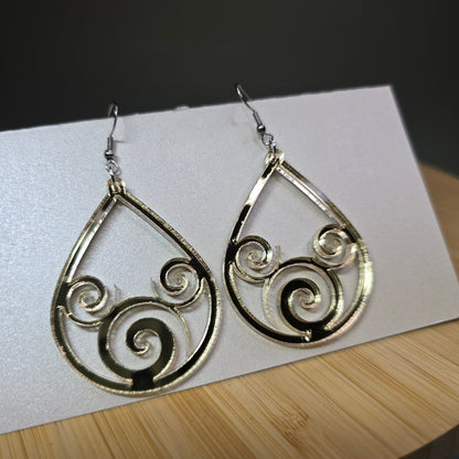 MM Swirl Gold Mirror Acrylic Earrings