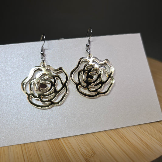 Rose - Gold Mirror Acrylic Earrings