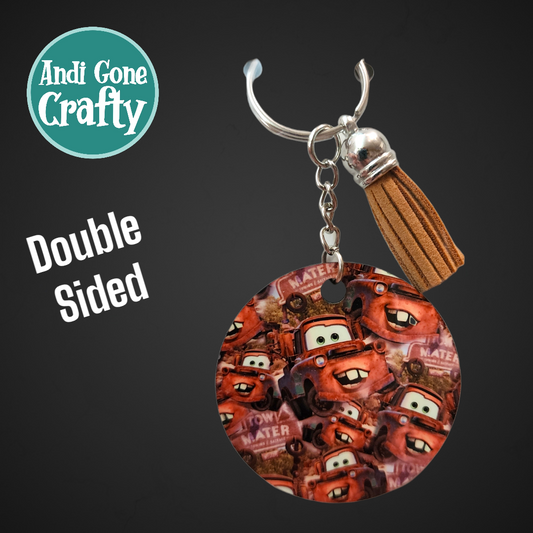 Double Sided Key Chain -2 in Circle - Style Mater - Character