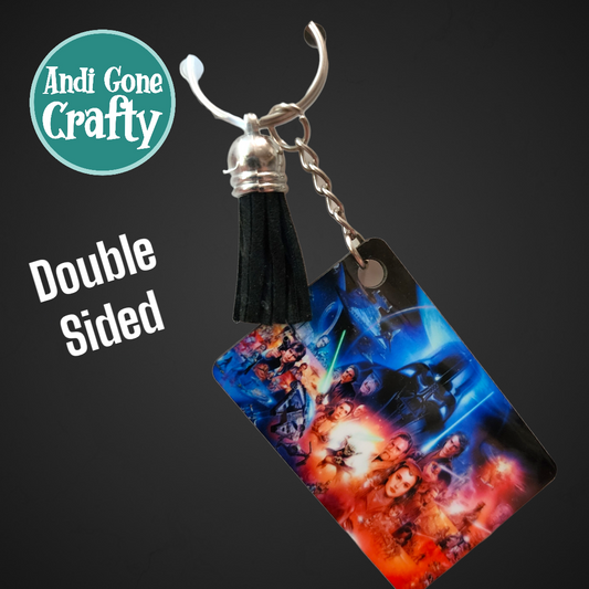 Double Sided Key Chain -1.5 x 2 in Rectangle - Style Starwars - Character