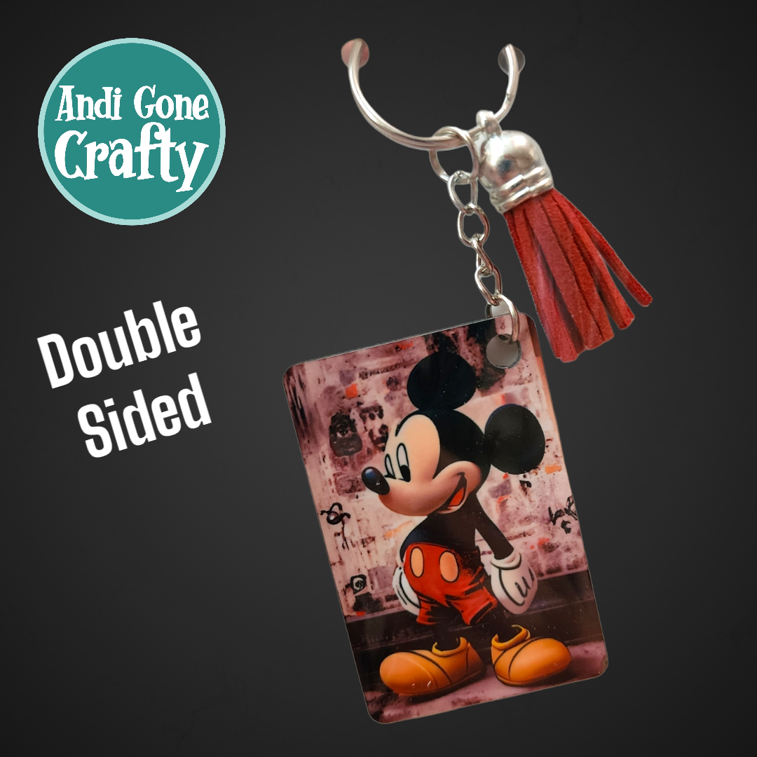 Double Sided Key Chain -1.5 x 2 in Rectangle - Style Mickey - Character