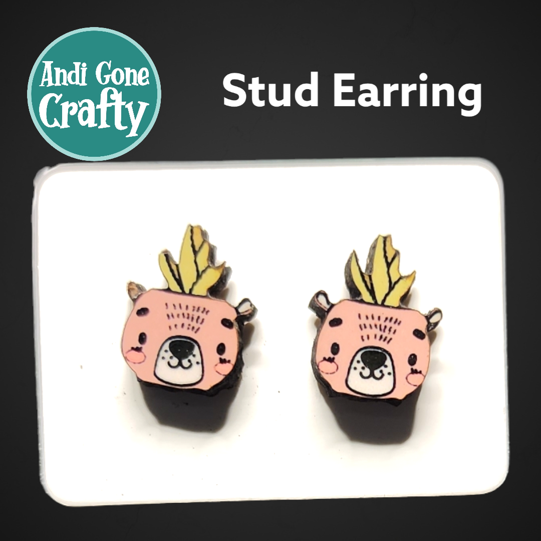 Animal Plants - Stainless Steel Stud Earring