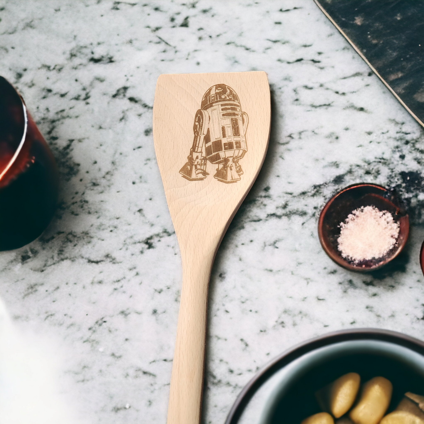 Engraved Wood Cooking Spoons - Character - R2D2