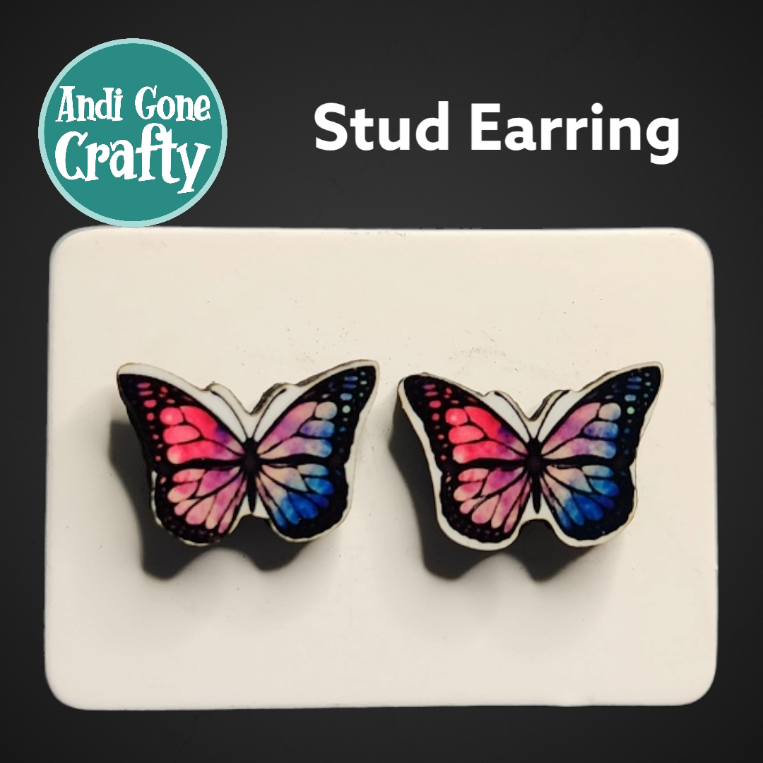 Galaxy Butterfly - Stainless Steel Stud Earring (Random Color Variants)