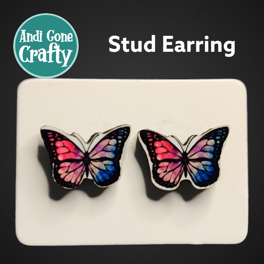 Galaxy Butterfly - Stainless Steel Stud Earring (Random Color Variants)