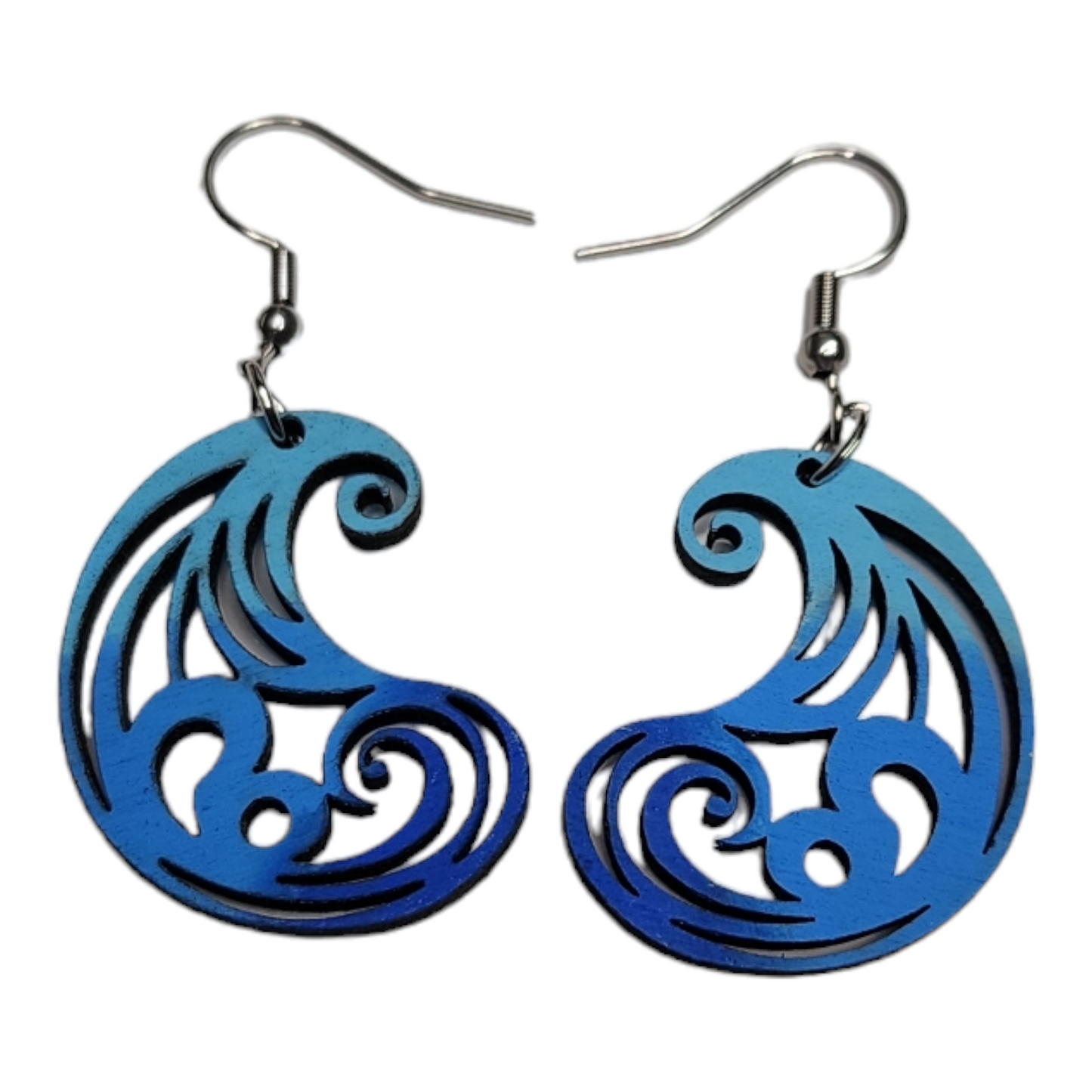 Paisley Gradient Nature Dangle Earring Stainless Steel Hooks