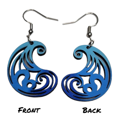 Paisley Gradient Nature Dangle Earring Stainless Steel Hooks