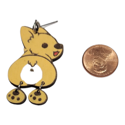 Corgi Animal Dangle Earring Stainless Steel Hooks