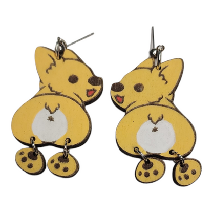 Corgi Animal Dangle Earring Stainless Steel Hooks