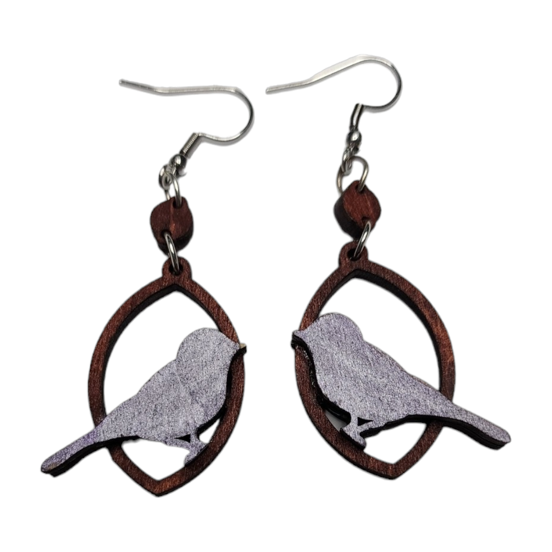 Bird Dangle Earring Stainless Steel Hooks