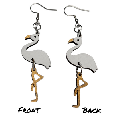 Egret Bird Dangle Earring Stainless Steel Hooks