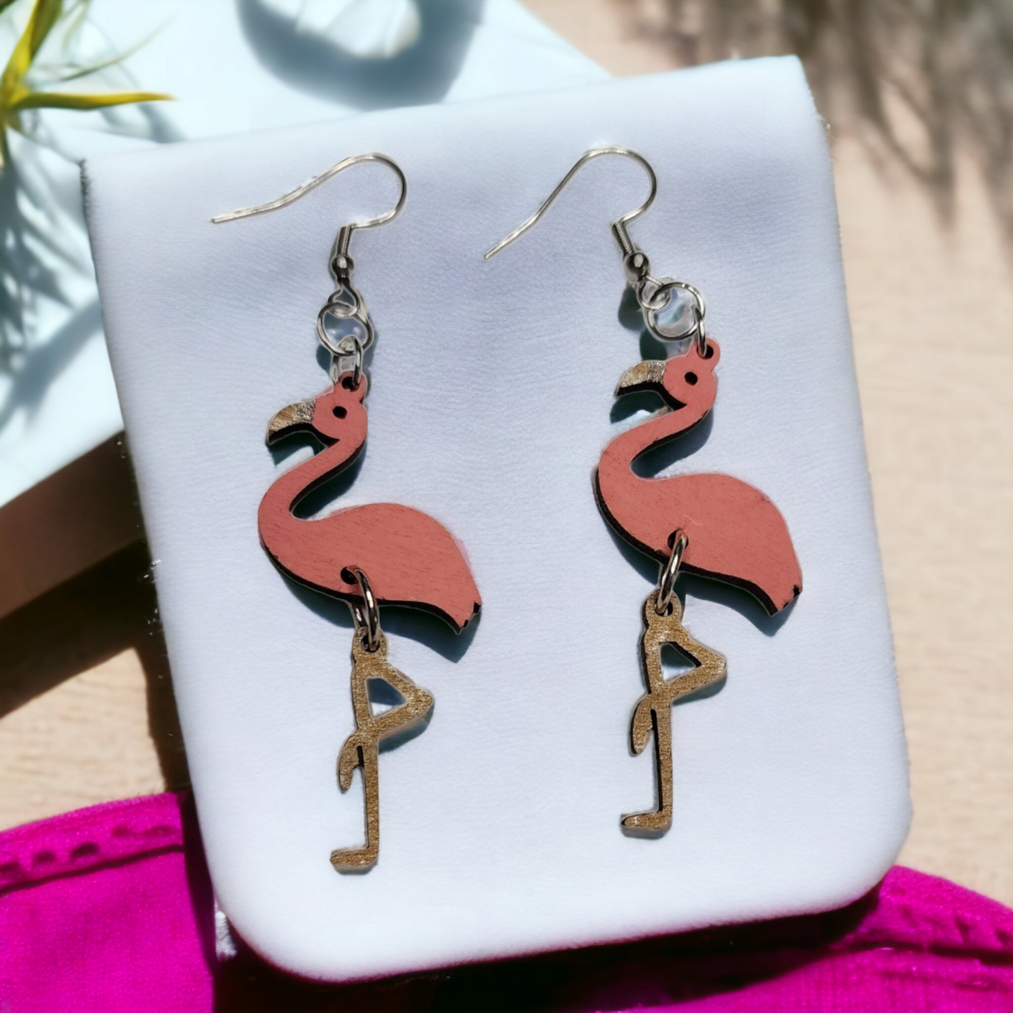 Flamingo Bird Dangle Earring Stainless Steel Hooks