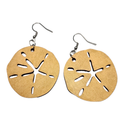 Sand Dollar Tropical Nature Dangle Earring Stainless Steel Hooks