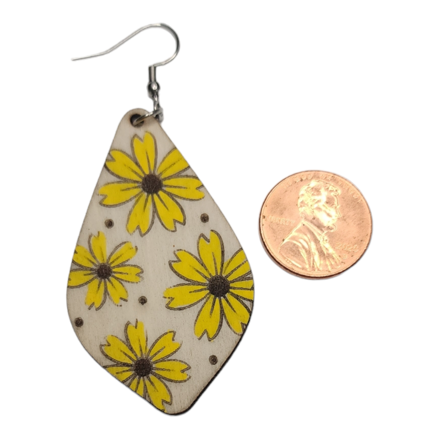 Sunflower Dots Dangle Earring Stainless Steel Hooks