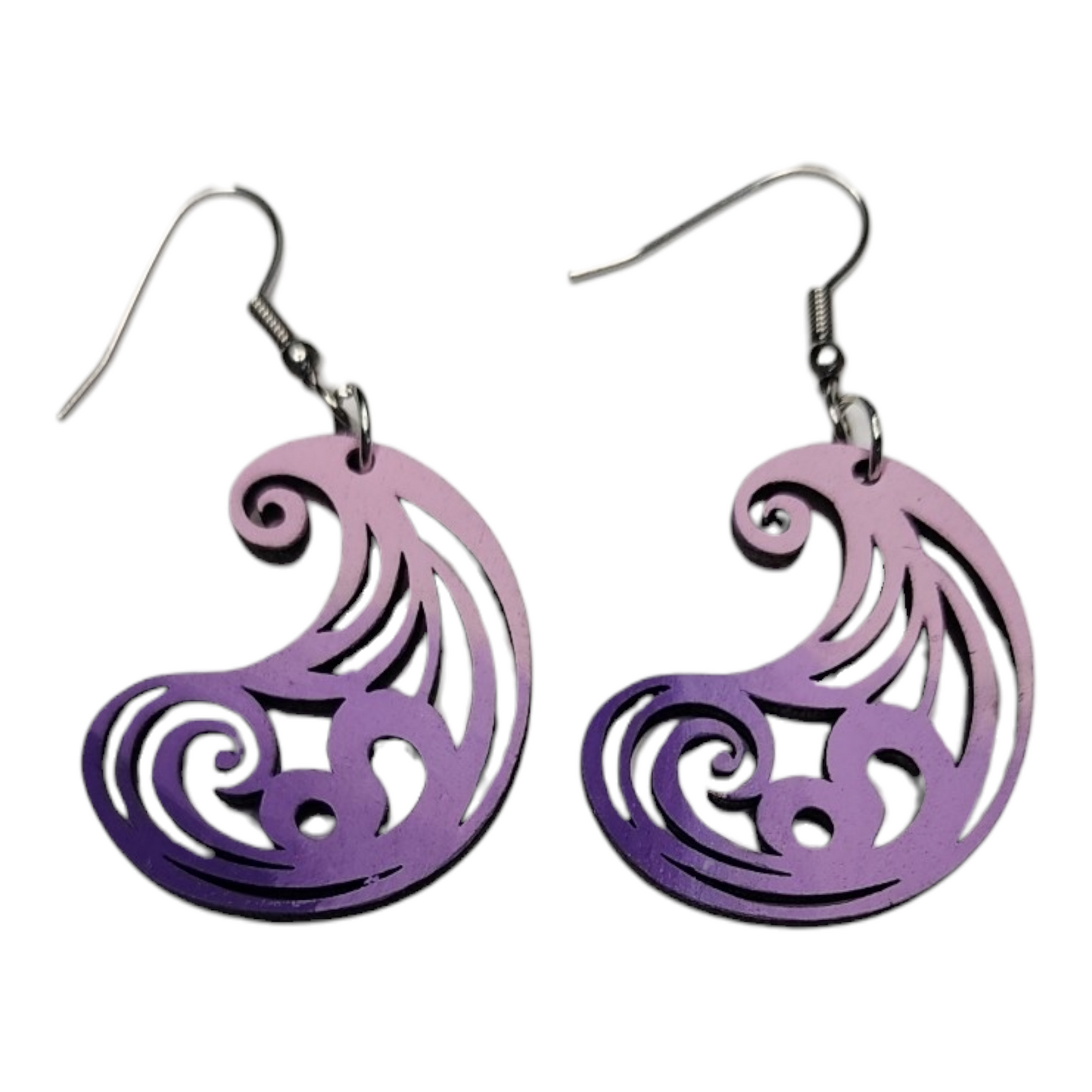 Paisley Gradient Nature Dangle Earring Stainless Steel Hooks