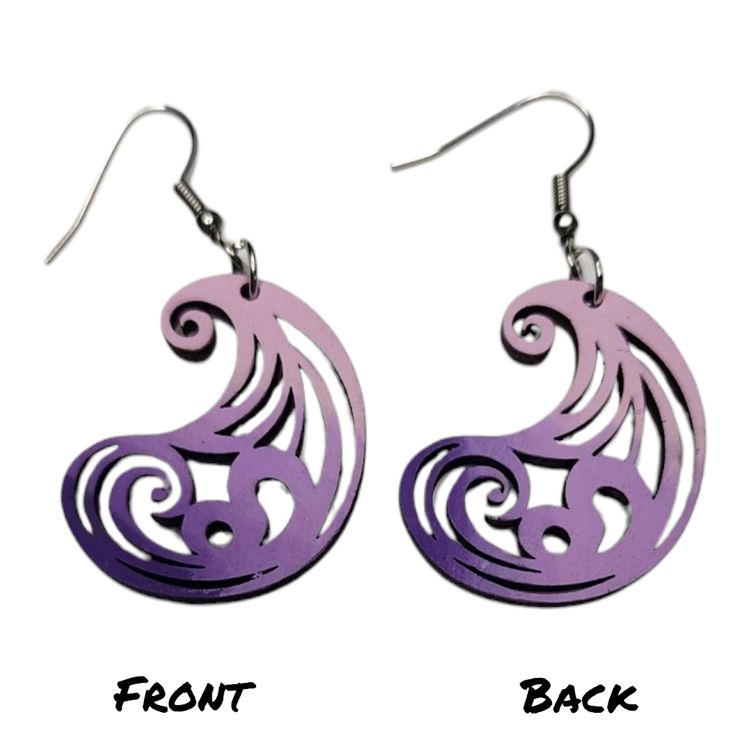 Paisley Gradient Nature Dangle Earring Stainless Steel Hooks