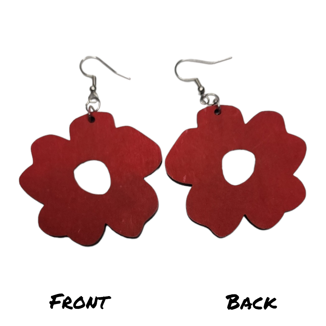 Retro Flower Dangle Earring Stainless Steel Hooks