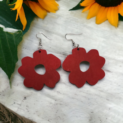 Retro Flower Dangle Earring Stainless Steel Hooks