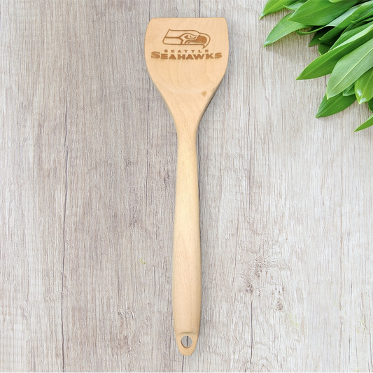 Engraved Wood Cooking Spoons - Sports Football - Sea Hawks