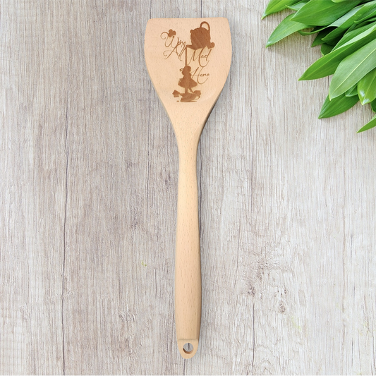 Engraved Wood Cooking Spoons - Character - We All Mad Here Tea Cup