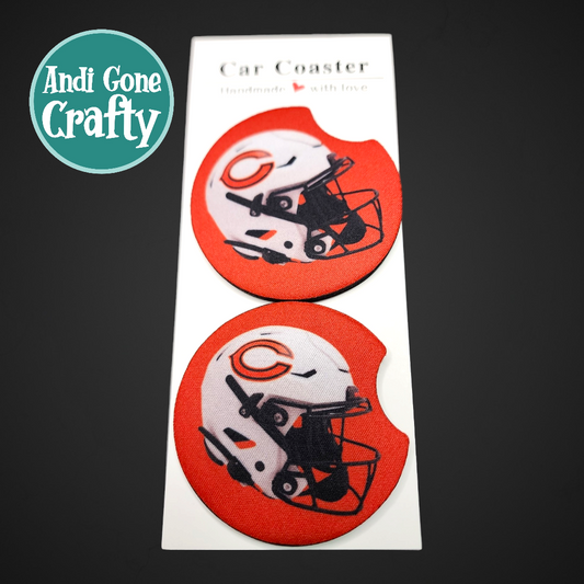 Posavasos de espuma para coche de 2,75 pulgadas, fútbol americano, estilo Chicago Bears