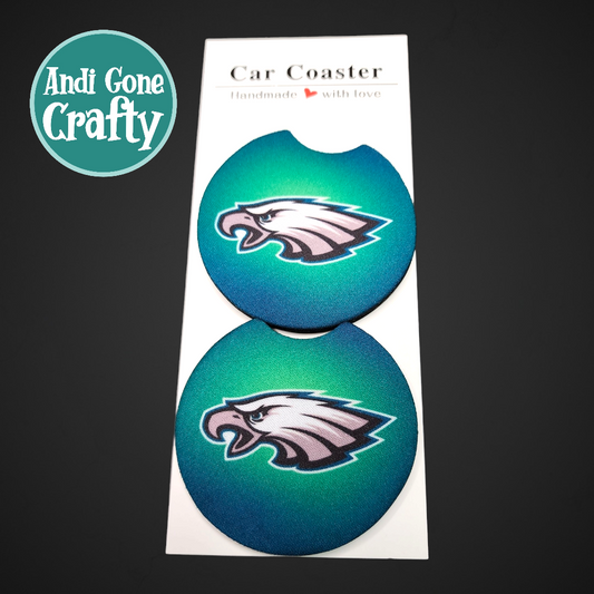 Posavasos de espuma para coche de 2,75 pulgadas, fútbol, ​​estilo Philadelphia Eagles