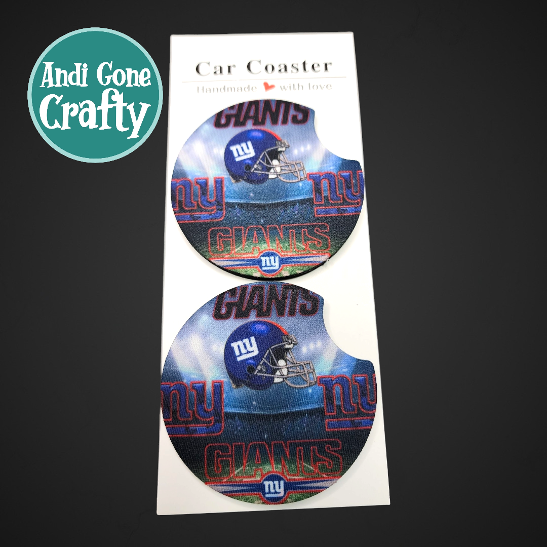 2.75in Foam Car Coaster Football - Style New York Giants