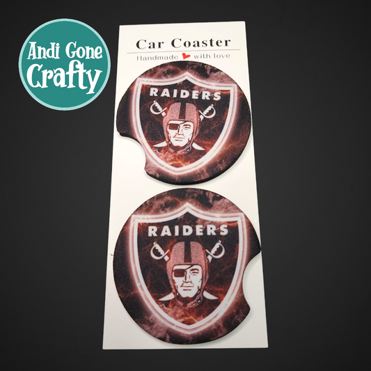 2.75in Foam Car Coaster Football - Style Las Vegas Raiders