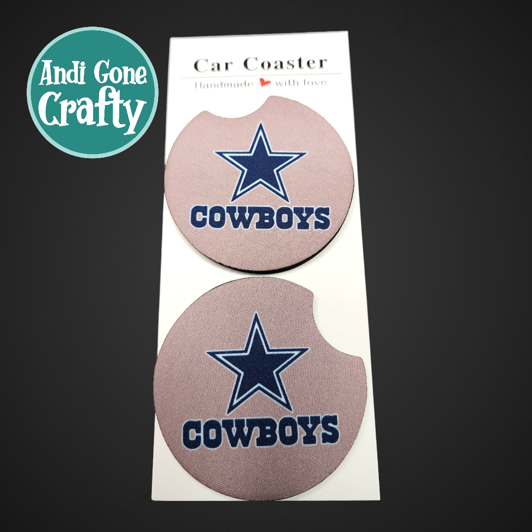 2.75in Foam Car Coaster Football - Style Dallas Cowboys