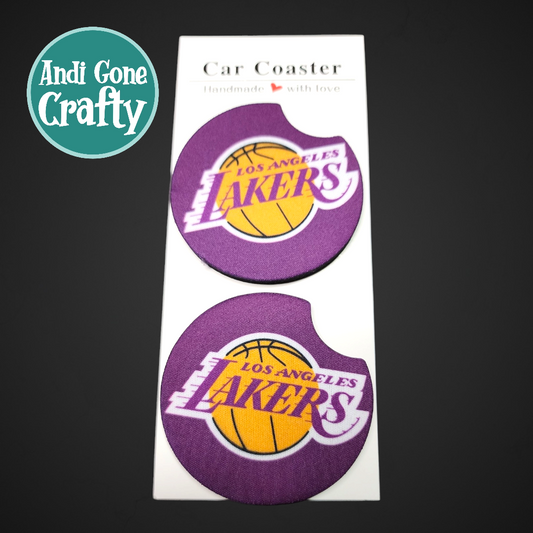 2.75in Foam Car Coaster Basketball - Style Los Angeles Lakers