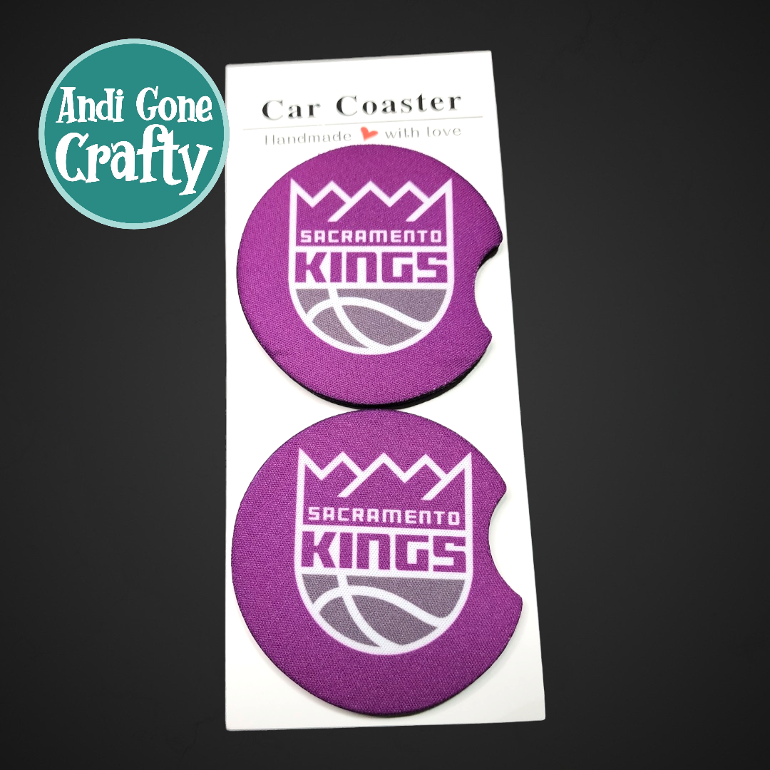 2.75in Foam Car Coaster Basketball - Style Sacramento Kings