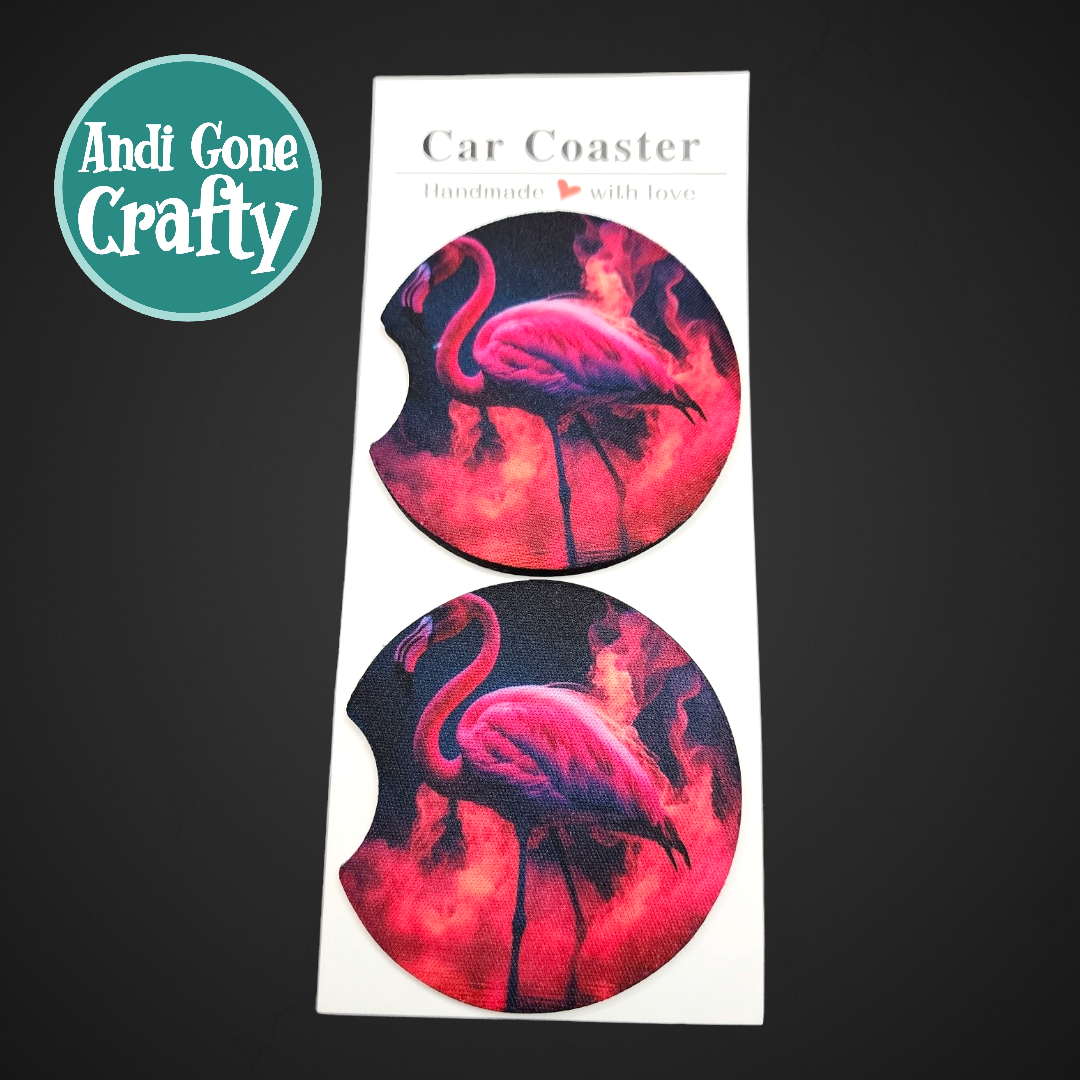 2.75in Foam Car Coaster Bird - Style Flamingo